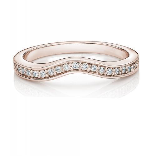 Curved wedding or eternity band in 14 carat rose gold