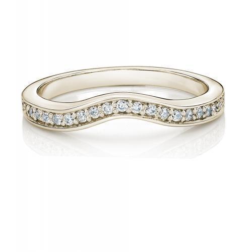 Curved wedding or eternity band in 14 carat yellow gold
