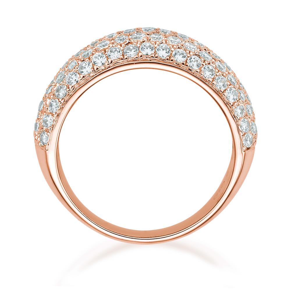 Dress ring with 1.4 carats* of diamond simulants in 10 carat rose gold