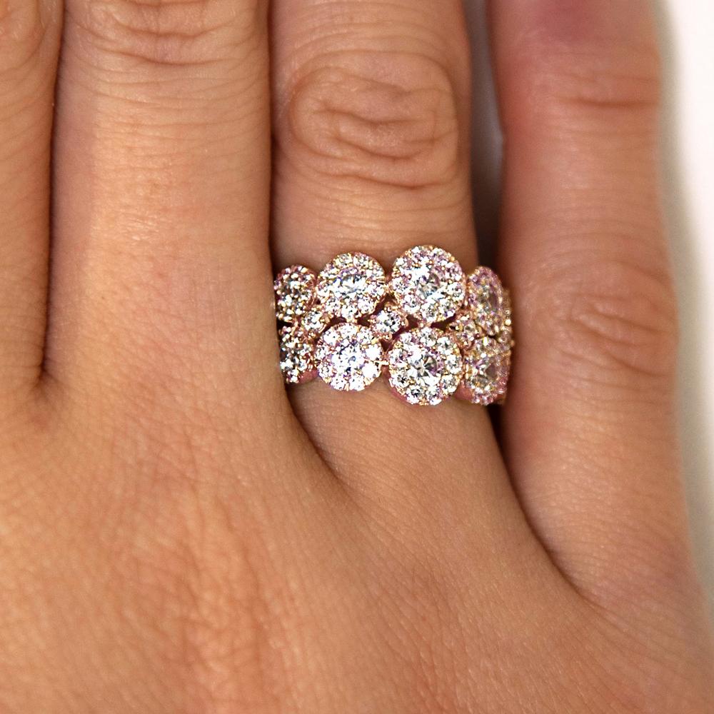 Celeste Dress ring with 1.87 carats* of diamond simulants in 10 carat rose gold