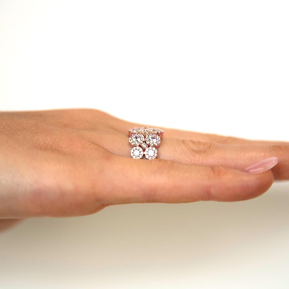 Celeste Dress ring with 1.87 carats* of diamond simulants in 10 carat rose gold
