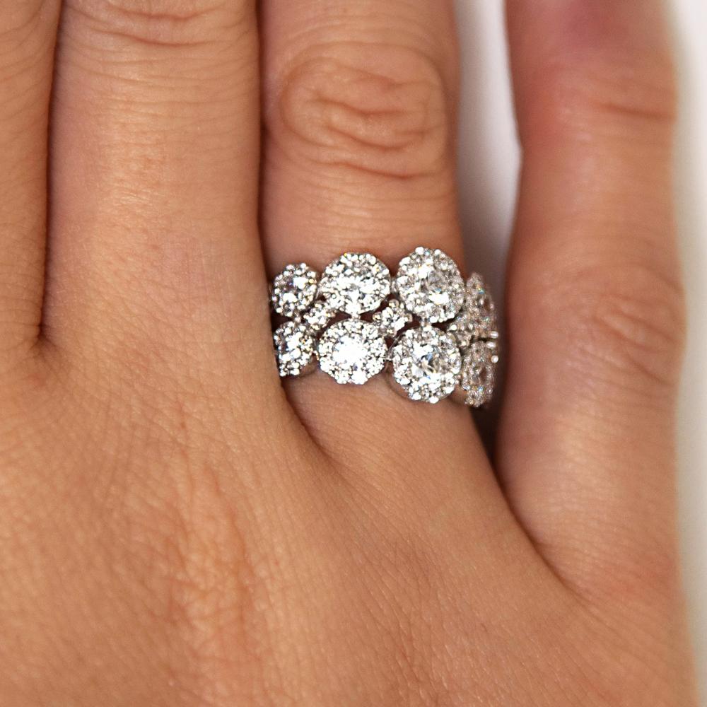 Celeste Dress ring with 1.87 carats* of diamond simulants in 10 carat white gold