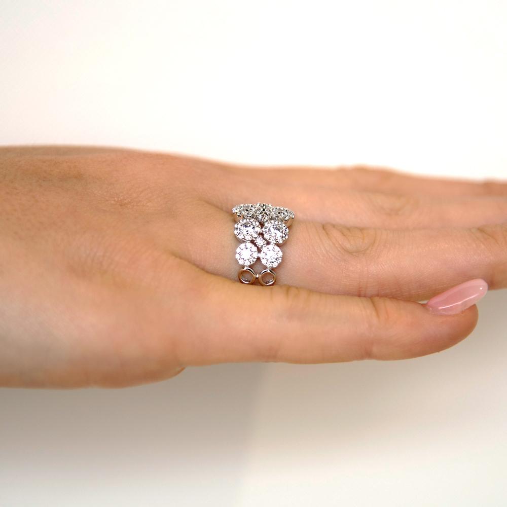 Celeste Dress ring with 1.87 carats* of diamond simulants in 10 carat white gold