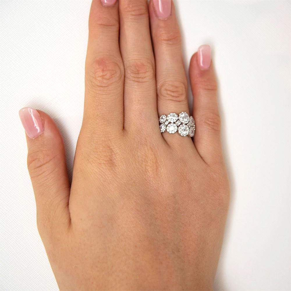 Celeste Dress ring with 1.87 carats* of diamond simulants in 10 carat white gold