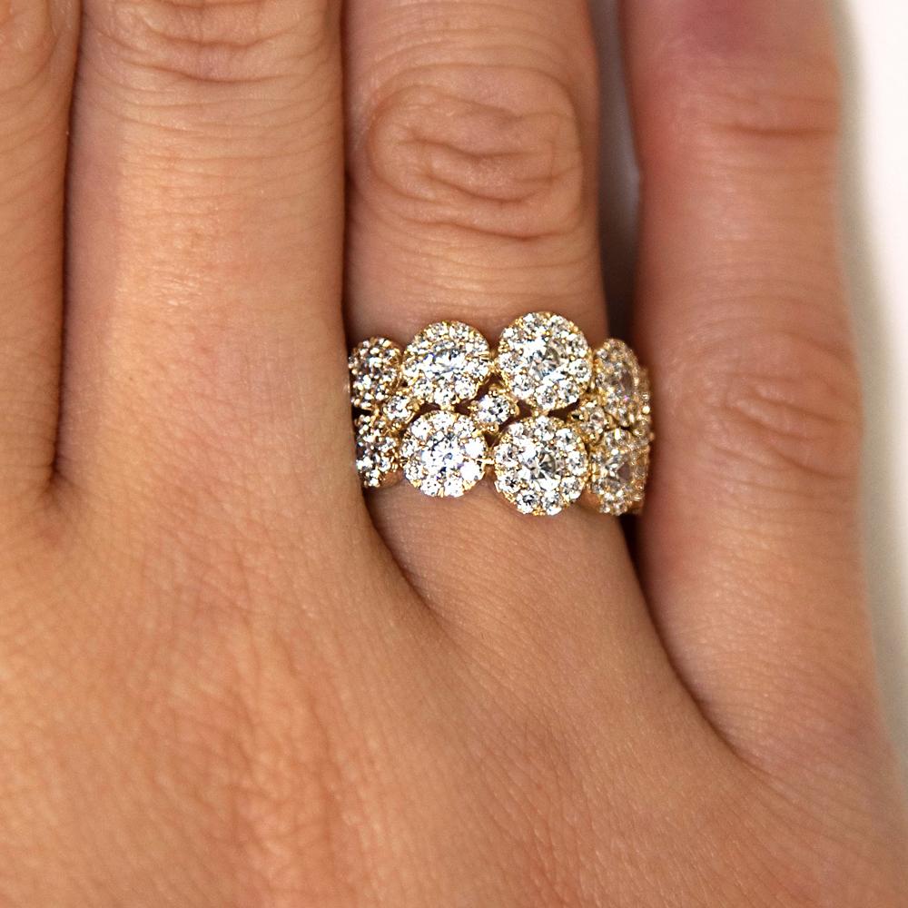 Celeste Dress ring with 1.87 carats* of diamond simulants in 10 carat yellow gold