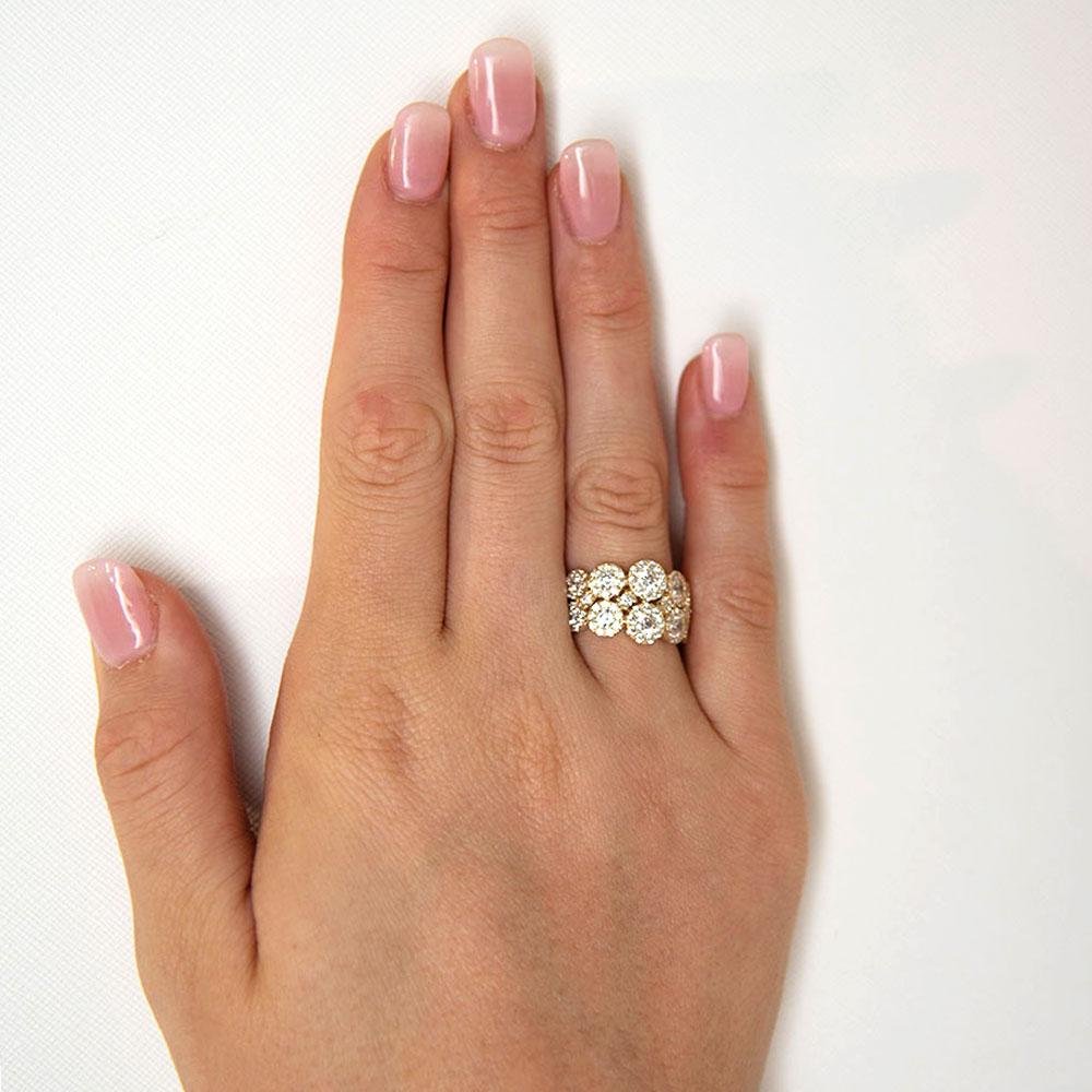 Celeste Dress ring with 1.87 carats* of diamond simulants in 10 carat yellow gold