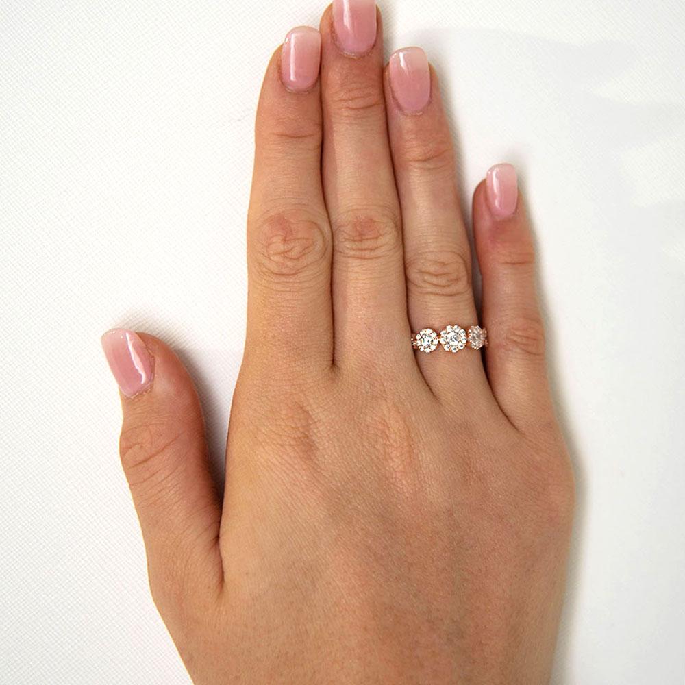 Celeste Dress ring with 0.89 carats* of diamond simulants in 10 carat rose gold