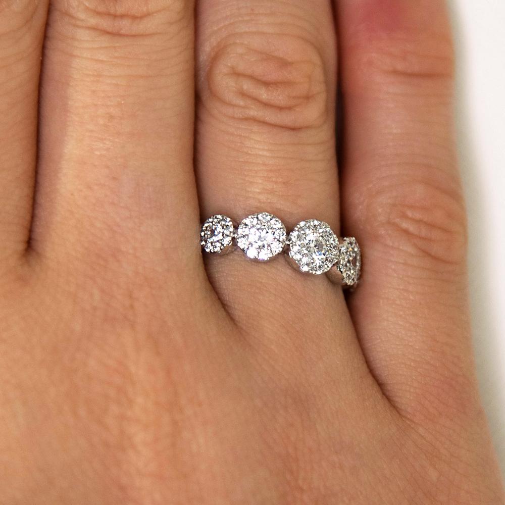 Celeste Dress ring with 0.89 carats* of diamond simulants in 10 carat white gold