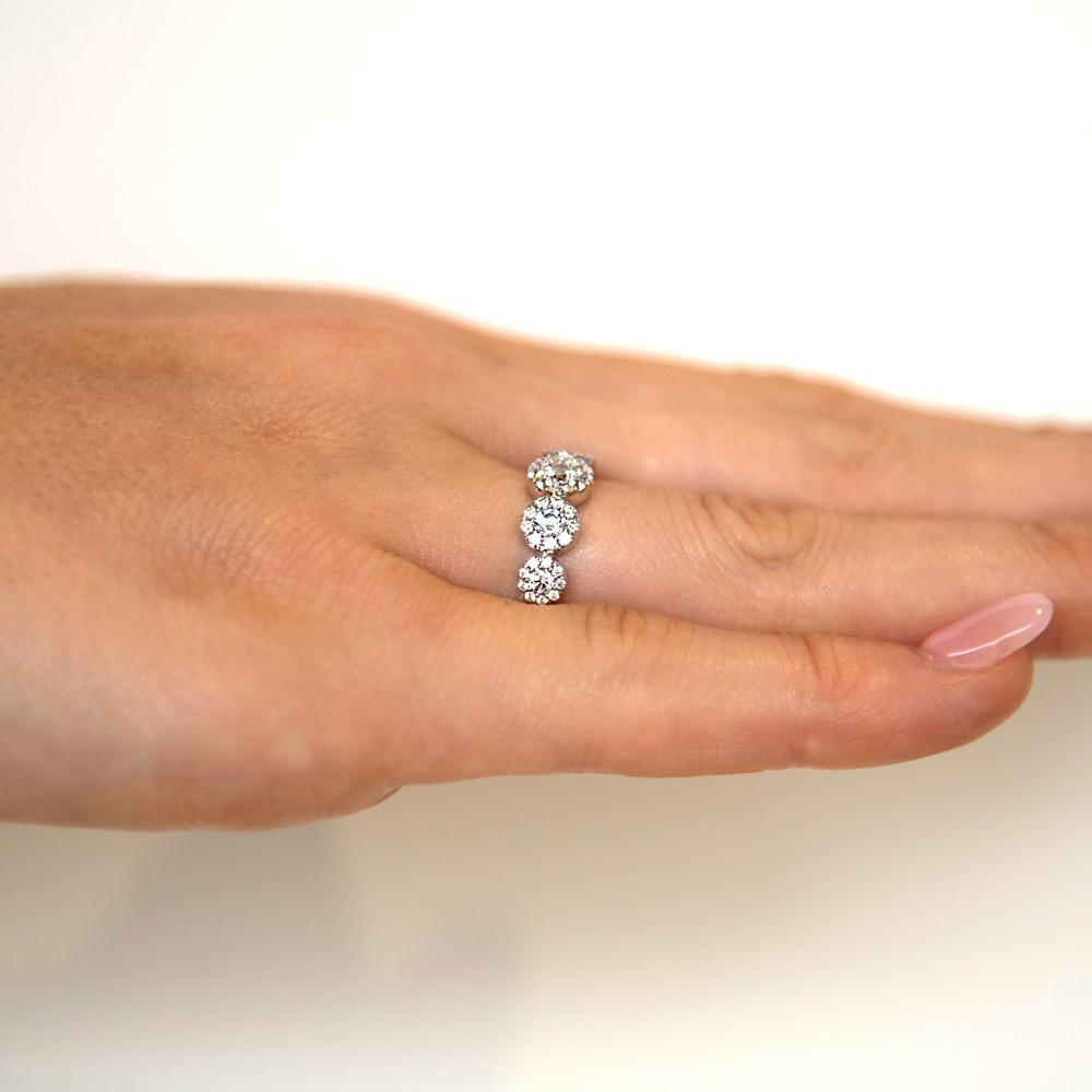 Celeste Dress ring with 0.89 carats* of diamond simulants in 10 carat white gold