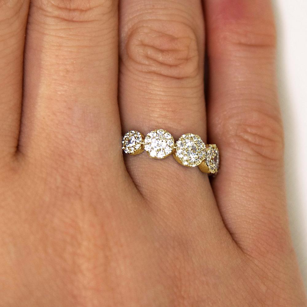 Celeste Dress ring with 0.89 carats* of diamond simulants in 10 carat yellow gold