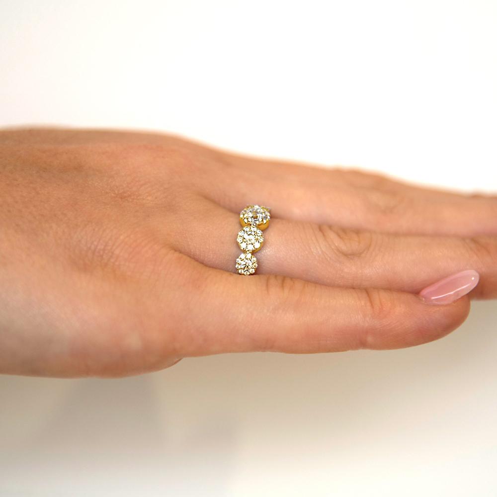 Celeste Dress ring with 0.89 carats* of diamond simulants in 10 carat yellow gold