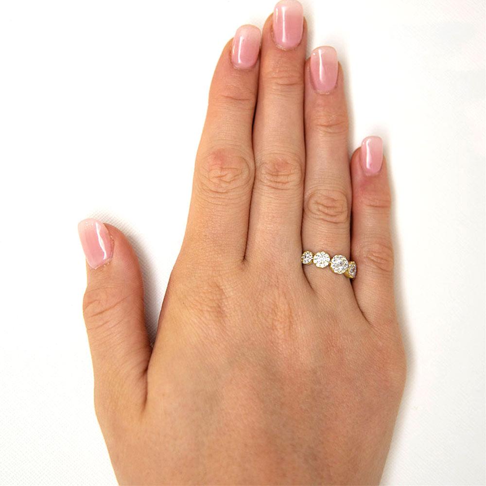 Celeste Dress ring with 0.89 carats* of diamond simulants in 10 carat yellow gold