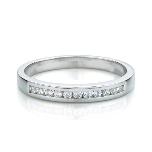 Wedding or eternity band in 14 carat white gold