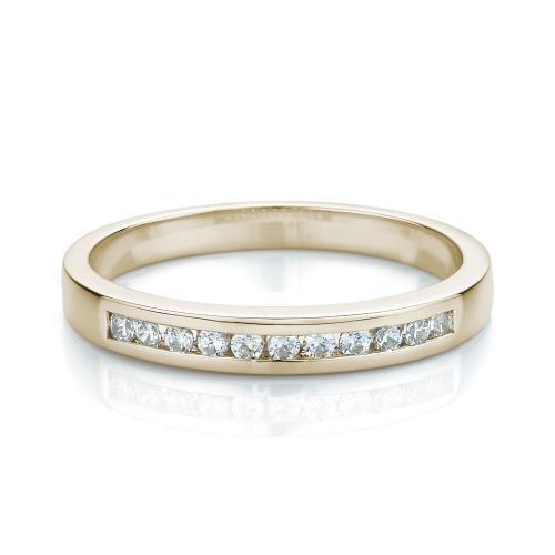 Wedding or eternity band in 14 carat yellow gold