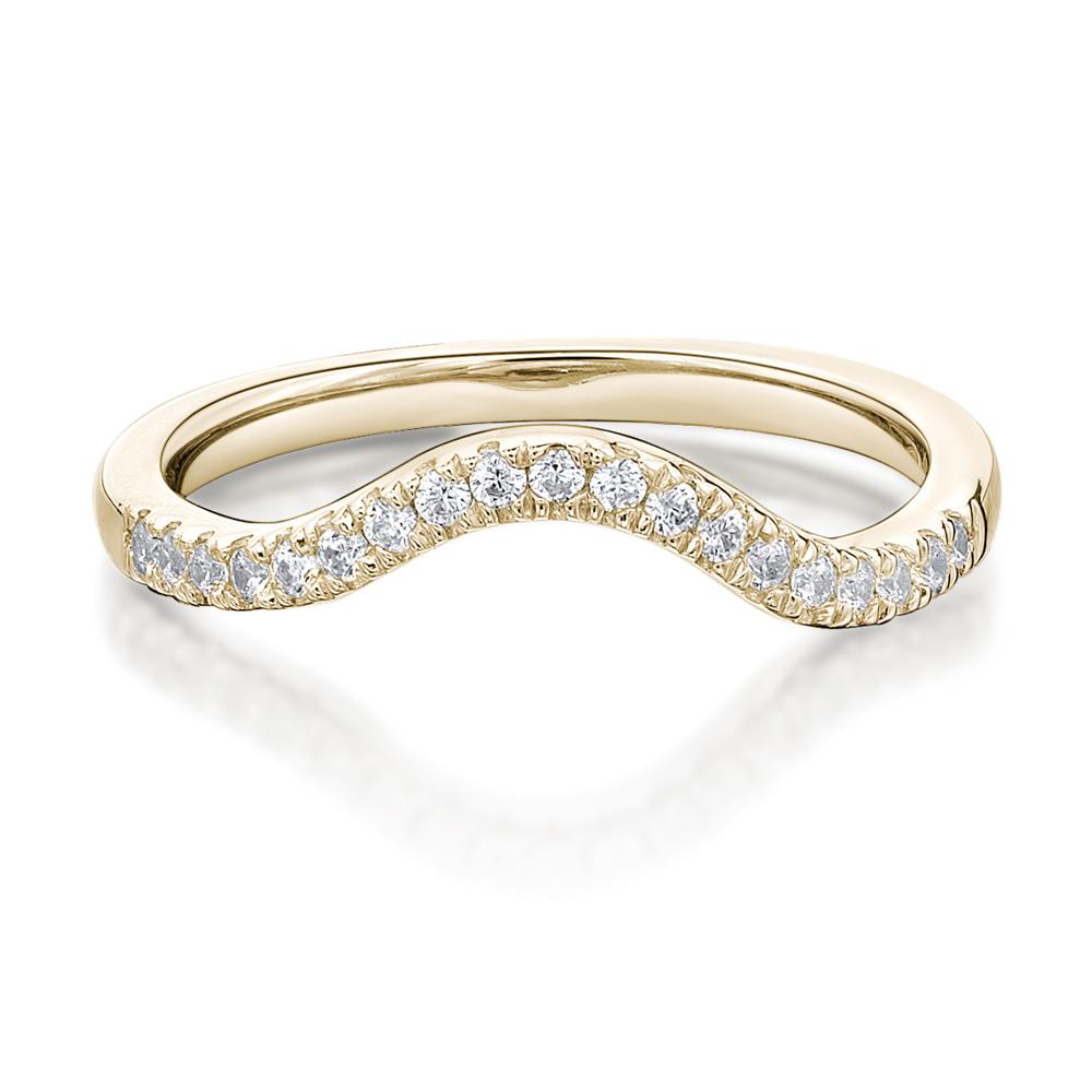 Curved wedding or eternity band in 14 carat yellow gold