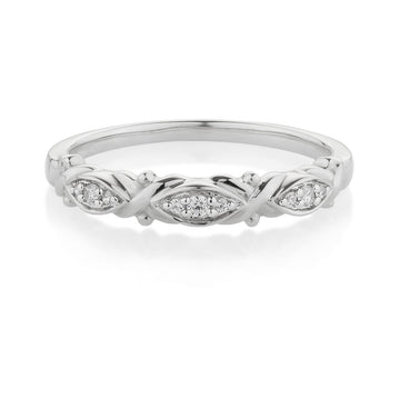 Wedding or eternity band in 10 carat white gold