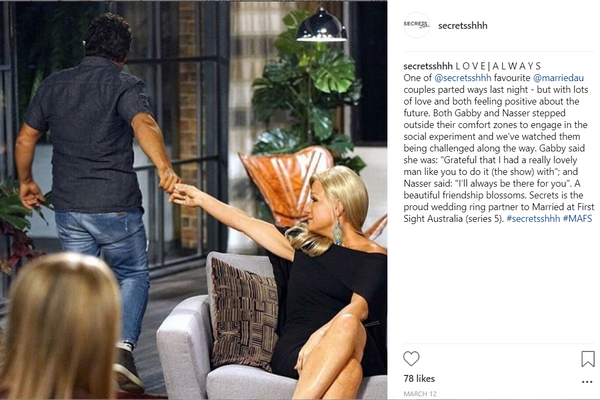 Secrets Shhh featured on Married At First Sight - Gabby and Nasser