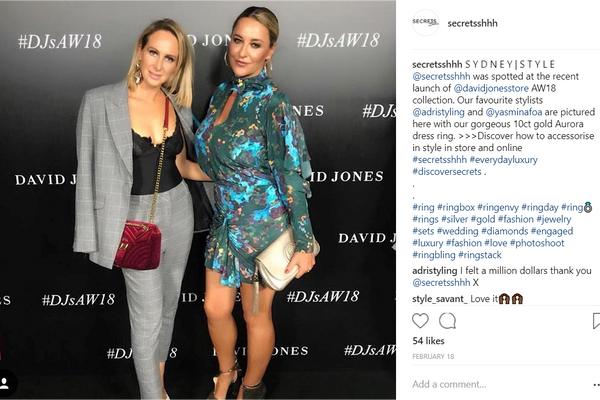 Adristyling and Yasmin Foa wearing Secrets Shhh at the David Jones AW18 collection launch