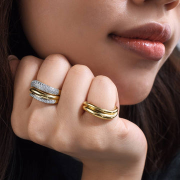 DUO Dress ring with 0.53 carats* of Signature Simulants in 18 carat yellow gold vermeil secondary view