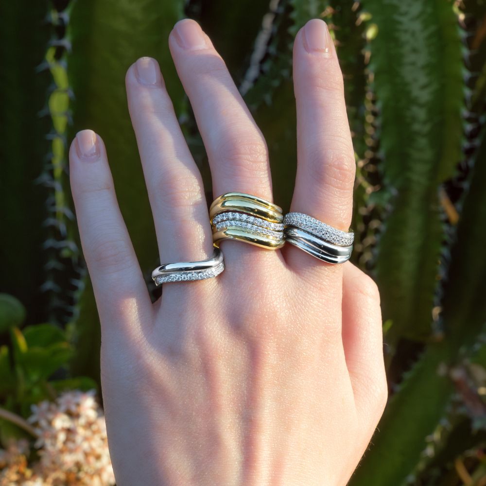 DUO Dress ring with 0.21 carats* of Signature Simulants in 18 carat yellow gold vermeil