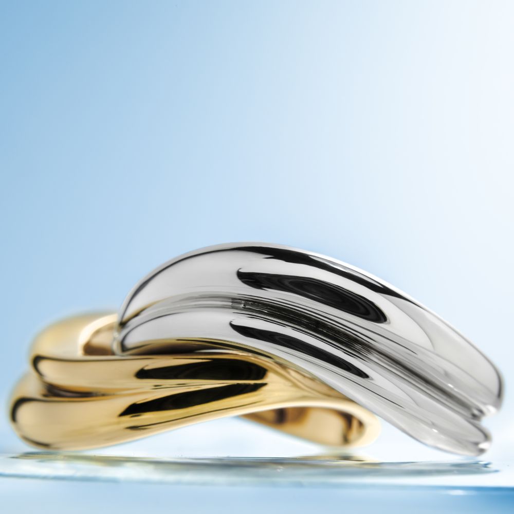 DUO Dress ring in 18 carat yellow gold vermeil