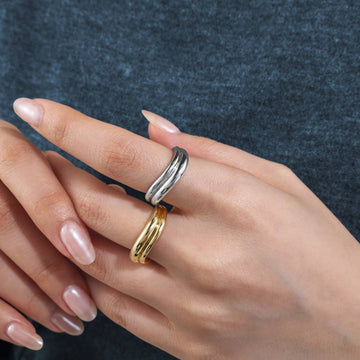 DUO Dress ring in 18 carat yellow gold vermeil secondary view