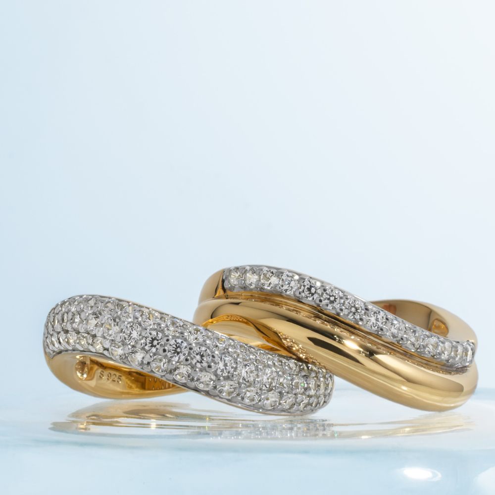 DUO Dress ring with 0.21 carats* of Signature Simulants in 18 carat yellow gold vermeil