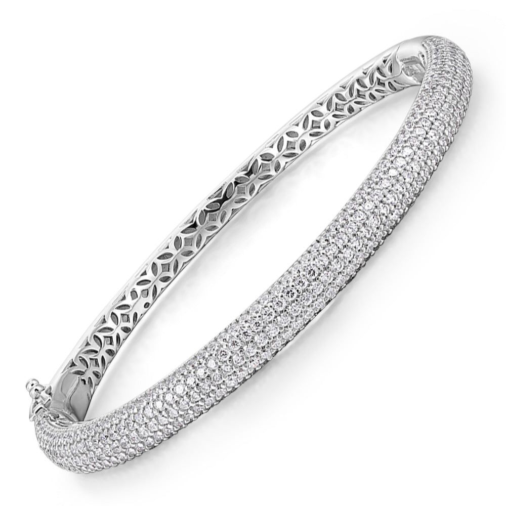 Round Brilliant bangle with 4.24 carats* of diamond simulants in sterling silver