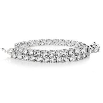 Round Brilliant tennis bracelet with 11 carats* of diamond simulants in sterling silver