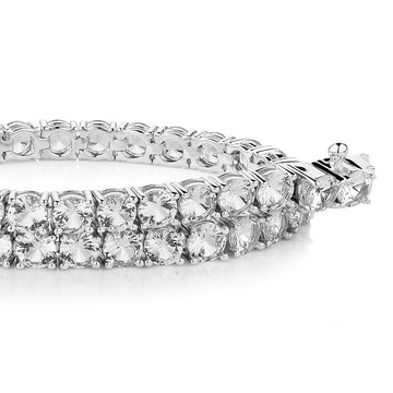 Round Brilliant tennis bracelet with 11 carats* of diamond simulants in sterling silver secondary view