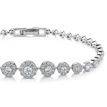 Celeste Round Brilliant bracelet with 3.85 carats* of diamond simulants in sterling silver secondary view