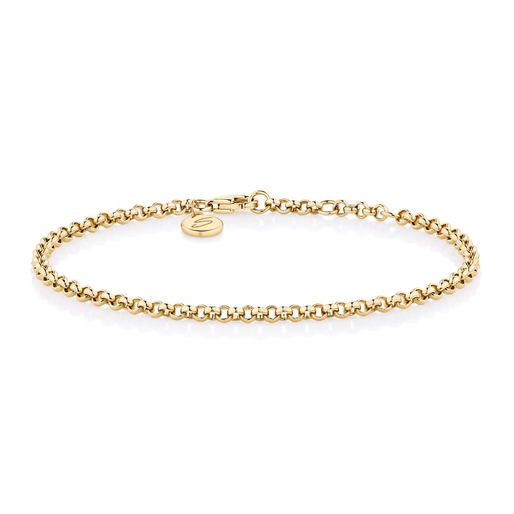 Belcher bracelet in 18 carat yellow gold vermeil