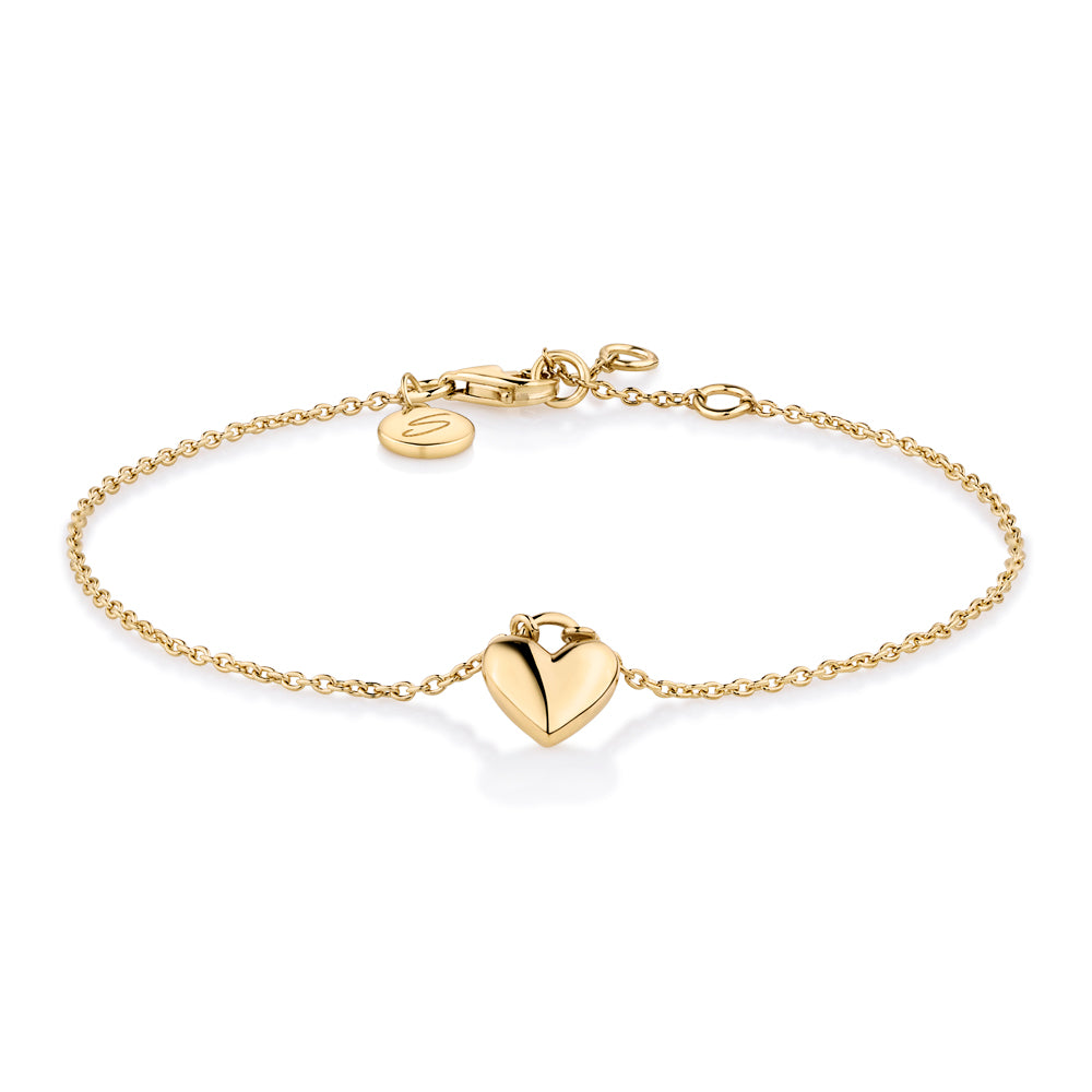 Heart bracelet in 18 carat yellow gold vermeil