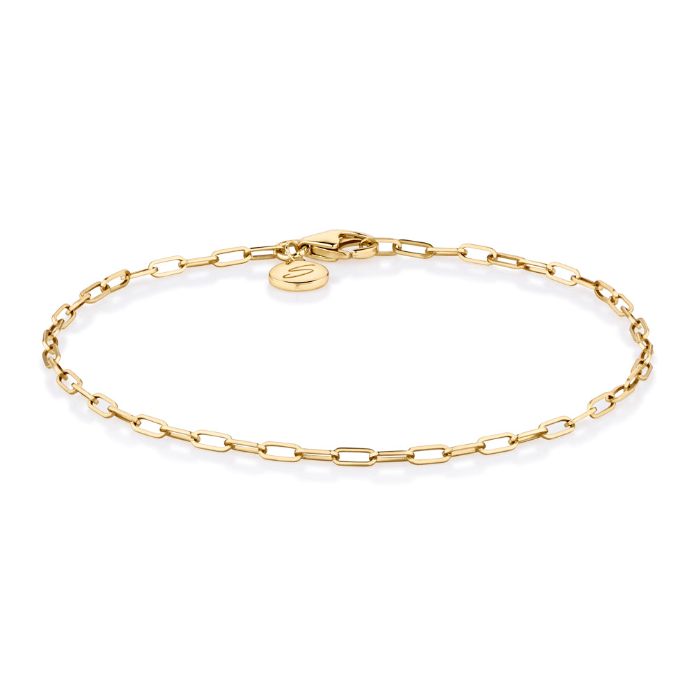 Mini paperclip bracelet in 18 carat yellow gold vermeil