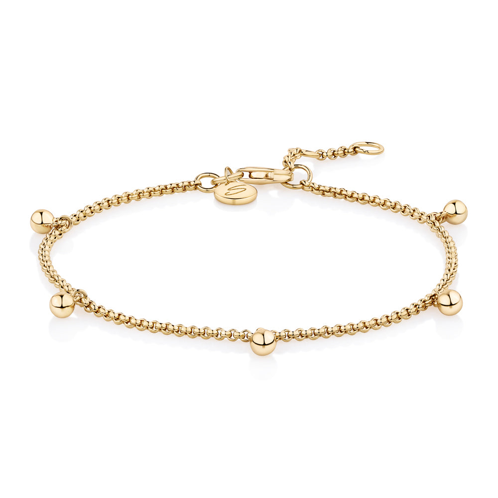 Bobble bracelet in 18 carat yellow gold vermeil