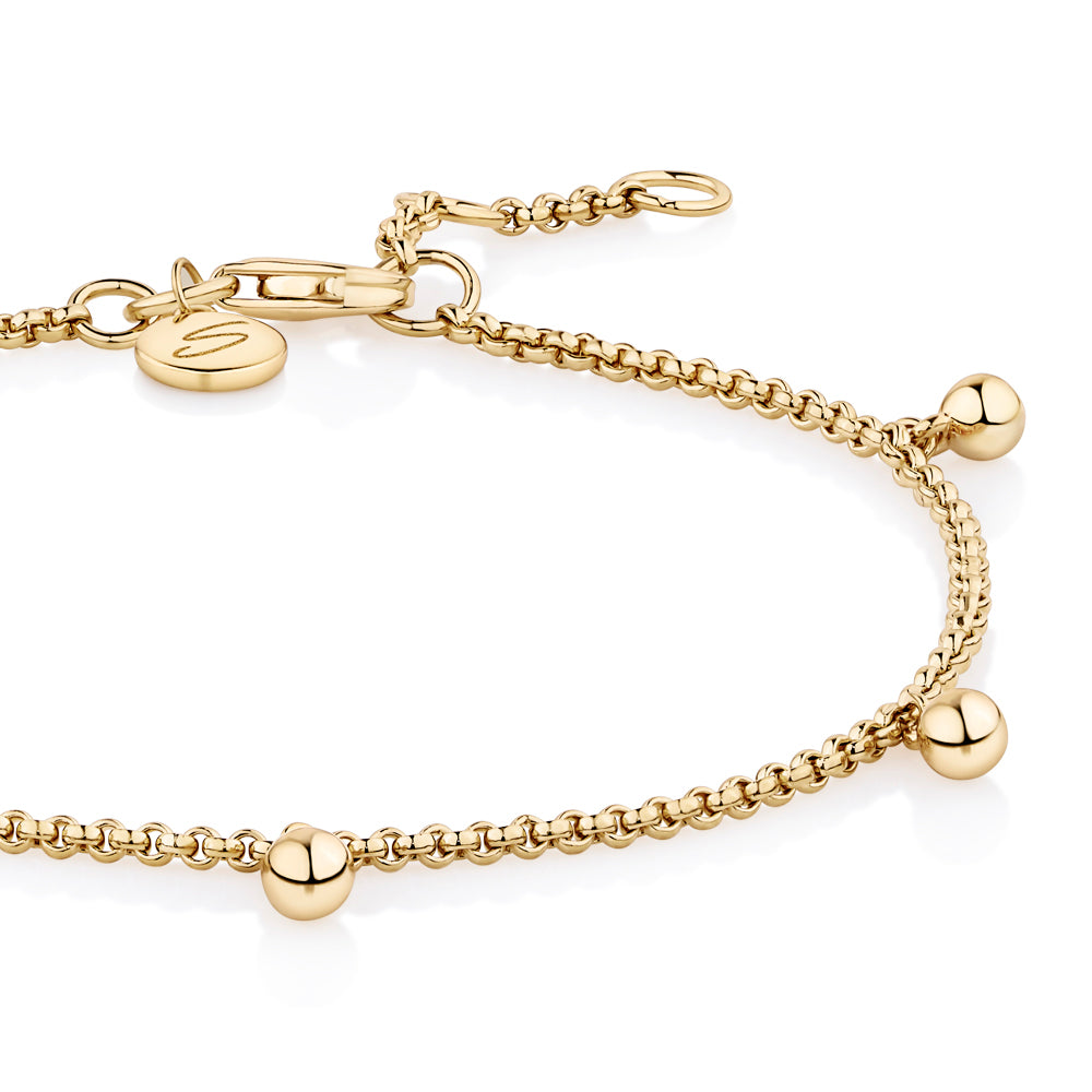 Bobble bracelet in 18 carat yellow gold vermeil