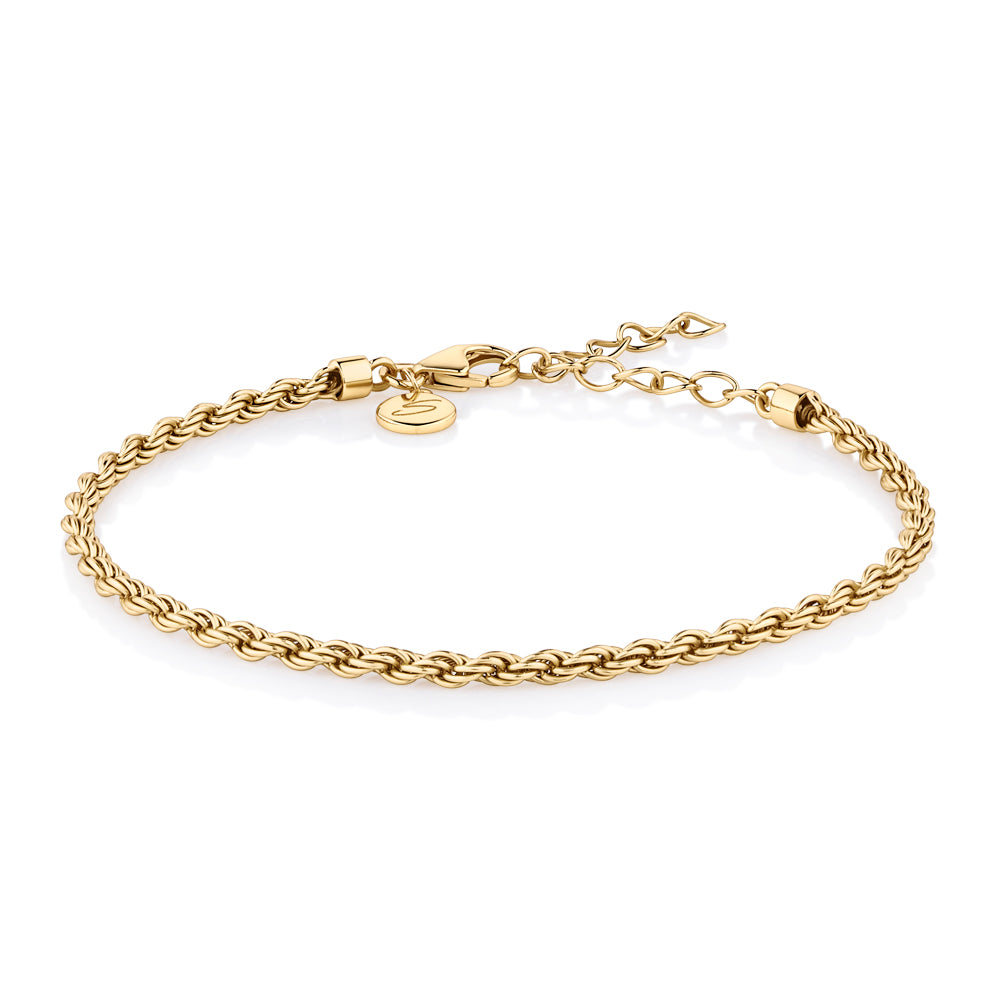 Rope bracelet in 18 carat yellow gold vermeil