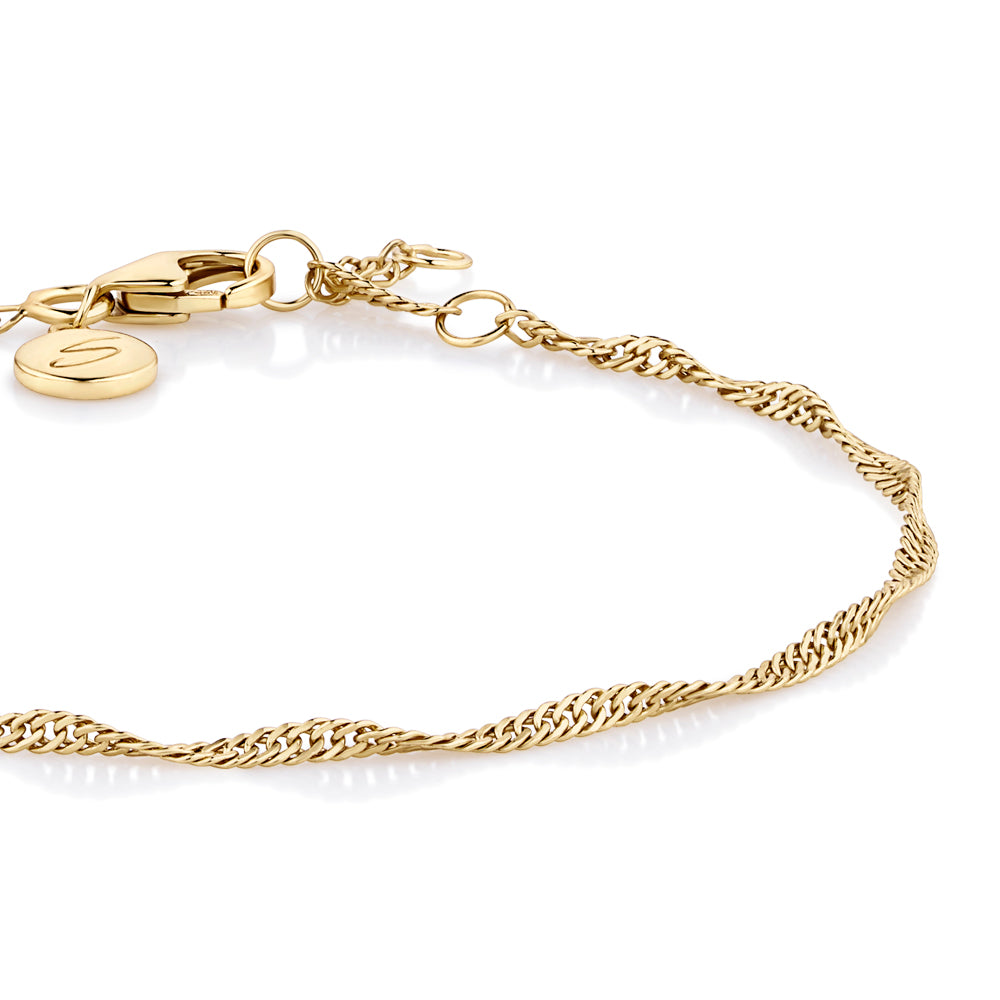 Twisted rope bracelet in 18 carat yellow gold vermeil