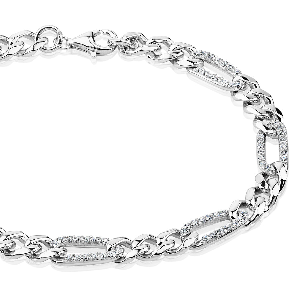 Round Brilliant bracelet with 0.88 carats* of diamond simulants in sterling silver
