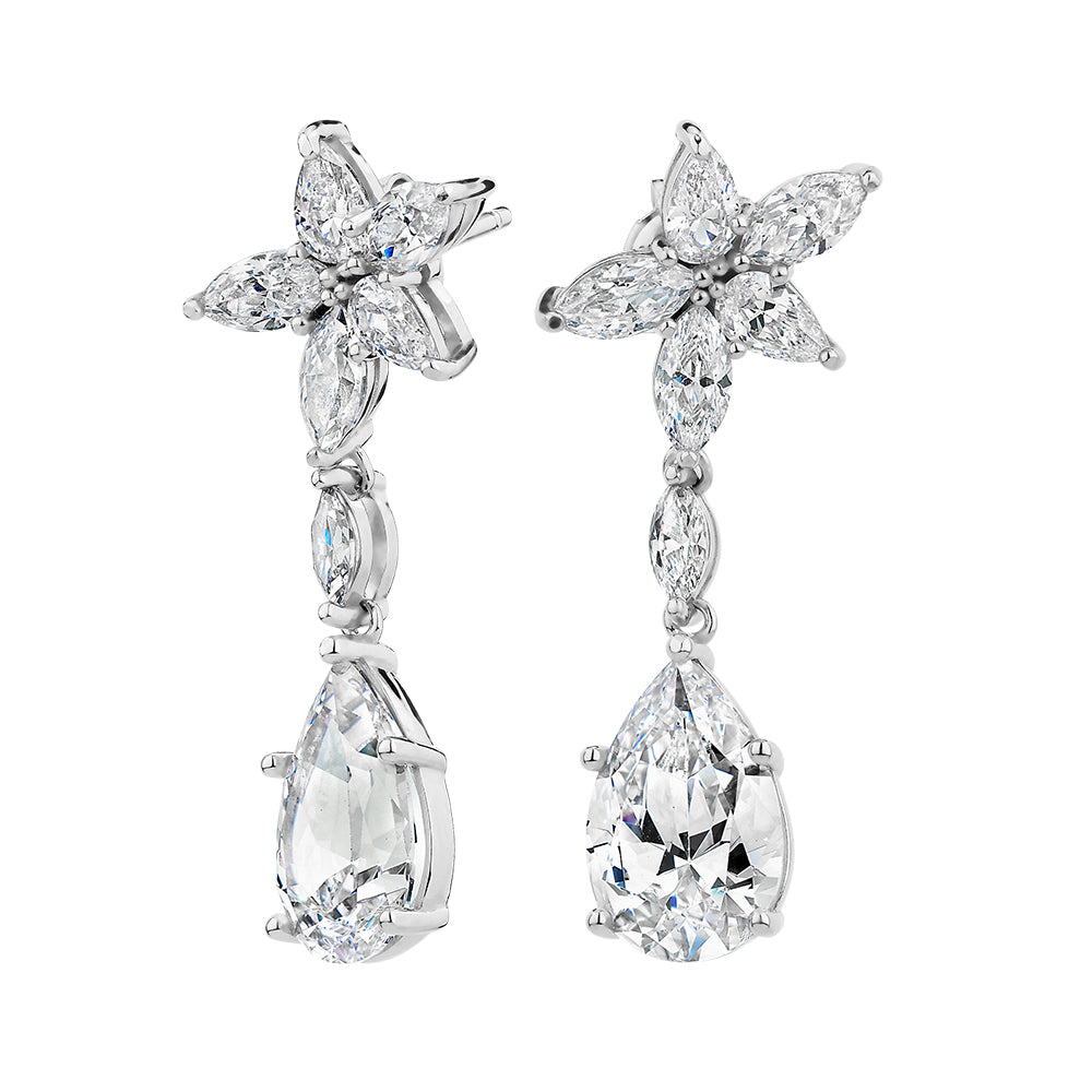 Statement earrings with 8.78 carats of diamond simulants in sterling Secrets Shhh