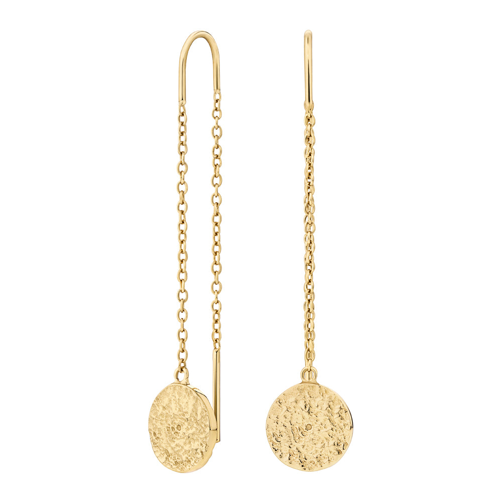 Drop earrings in 18 carat yellow gold vermeil