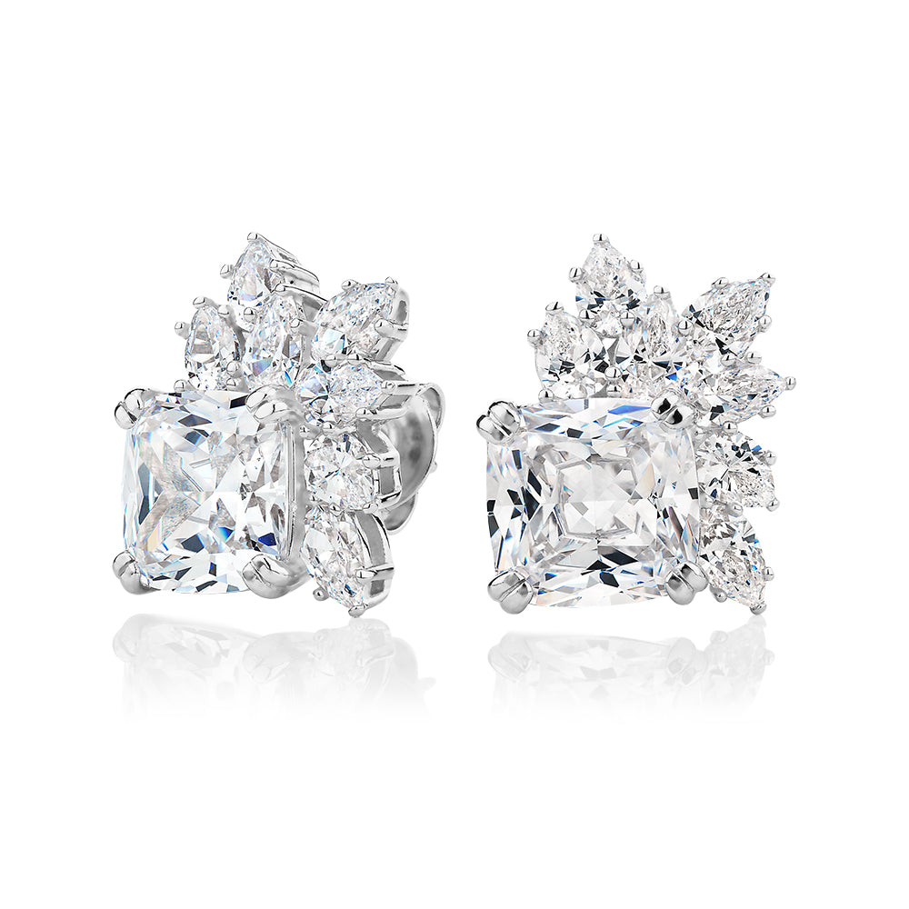 Statement earrings with 8.76 carats* of diamond simulants in sterling silver