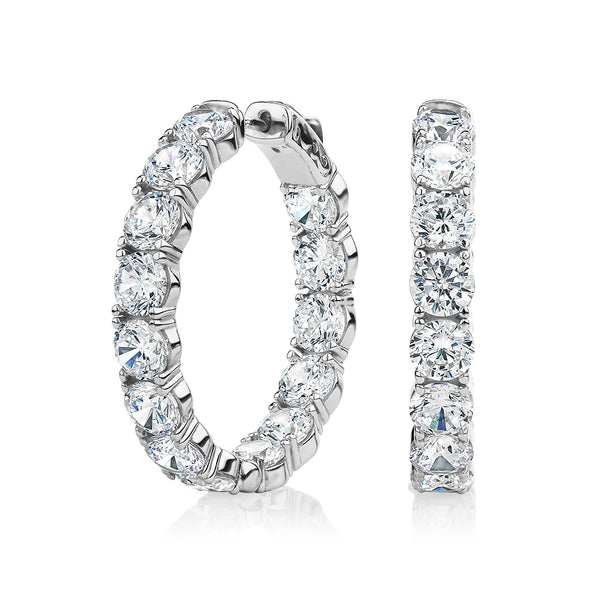 3 carat best sale diamond hoop earrings