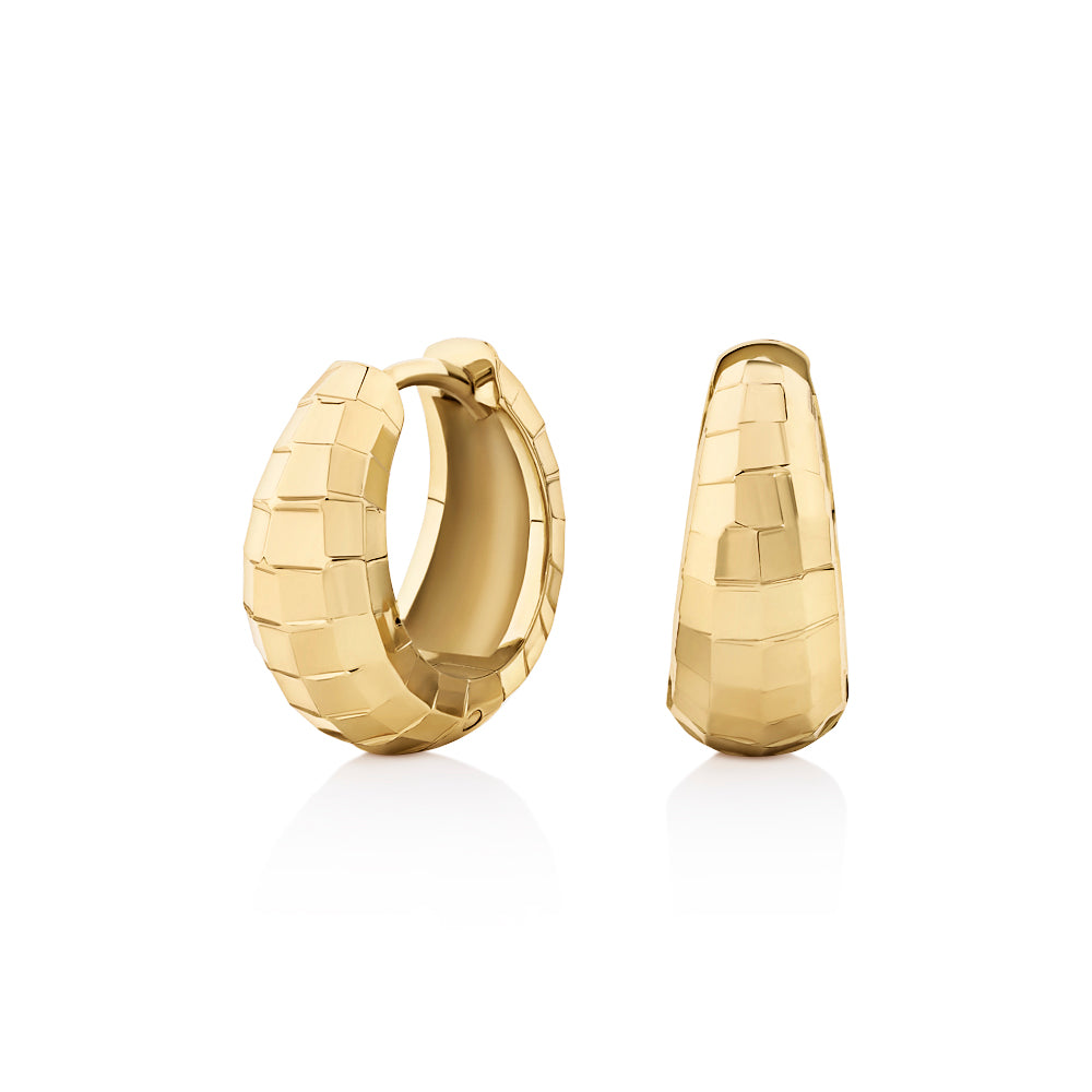 Hoop disco earrings in 18 carat yellow gold vermeil