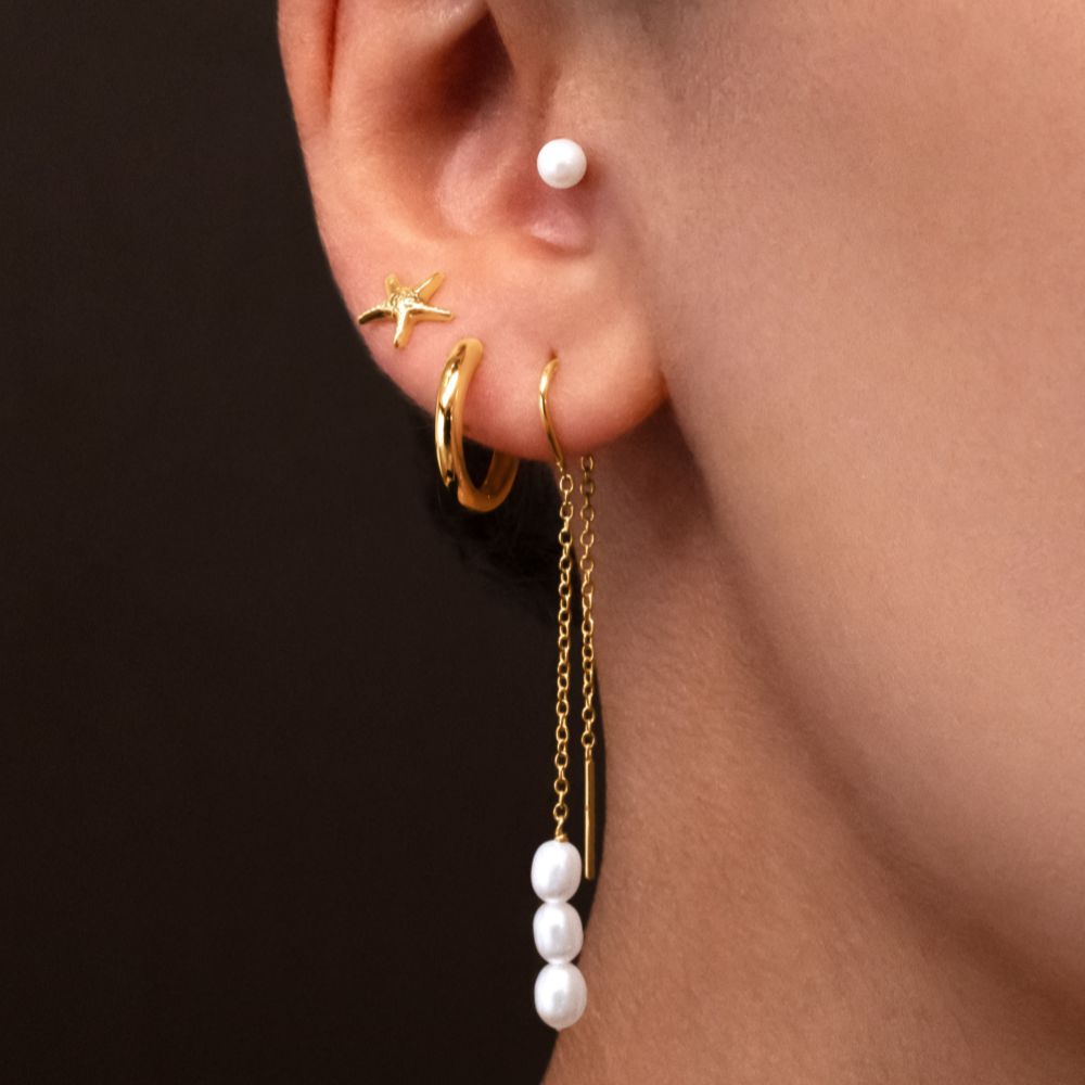 Hoop earrings in 18 carat yellow gold vermeil