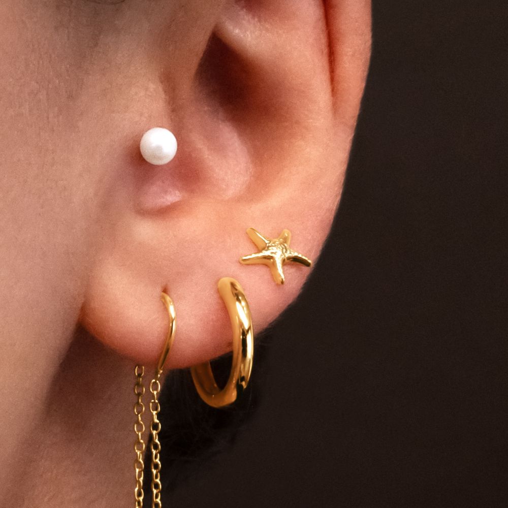 Hoop earrings in 18 carat yellow gold vermeil