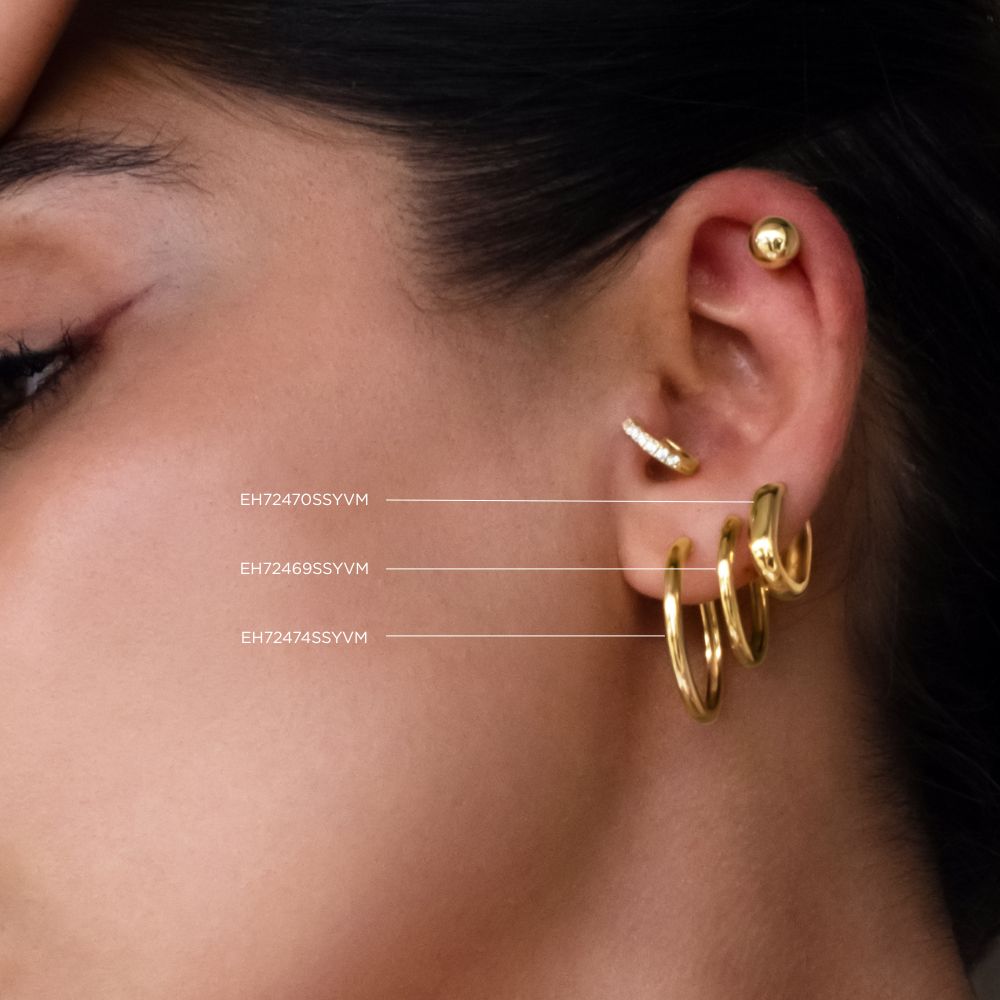 Hoop earrings in 18 carat yellow gold vermeil