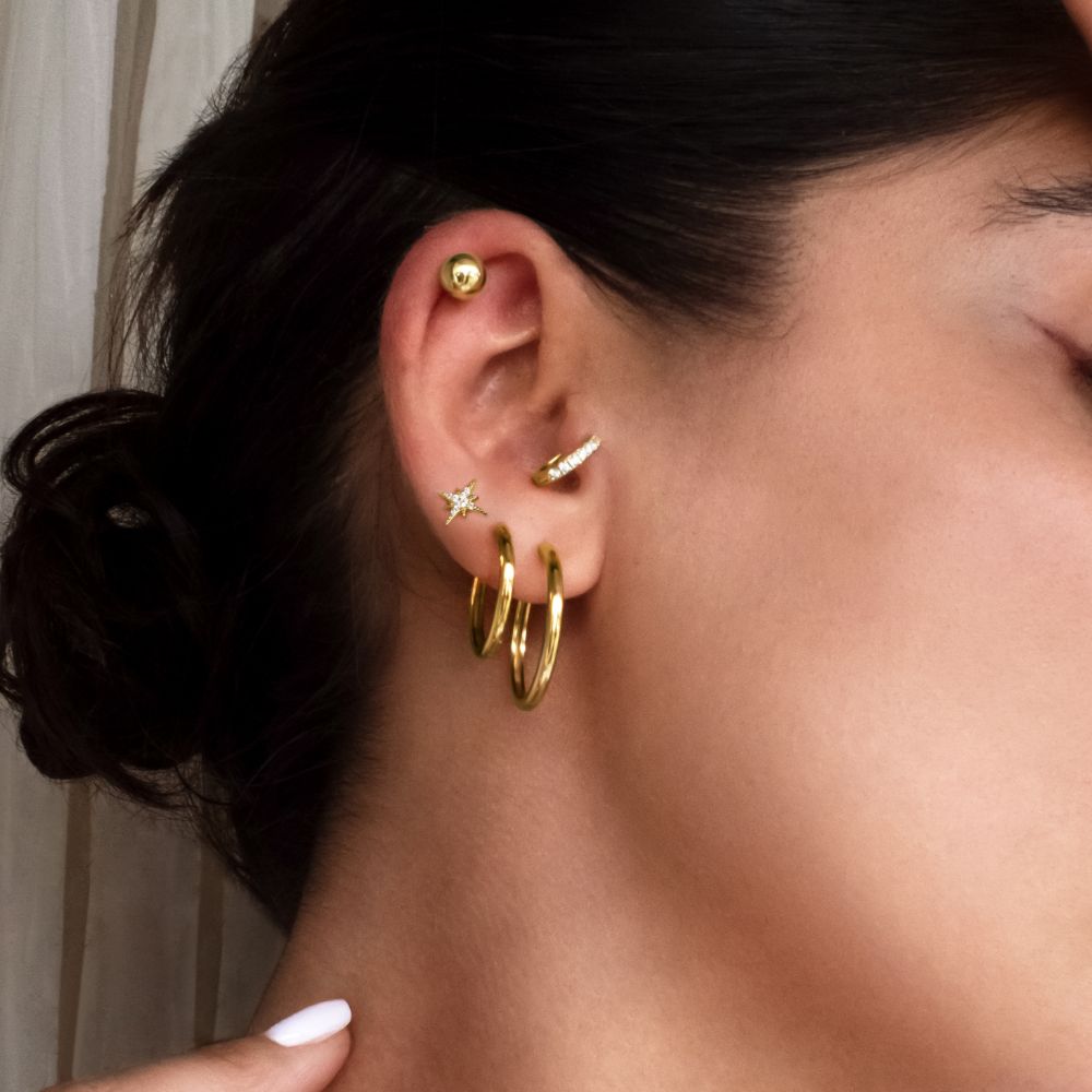 Hoop earrings in 18 carat yellow gold vermeil