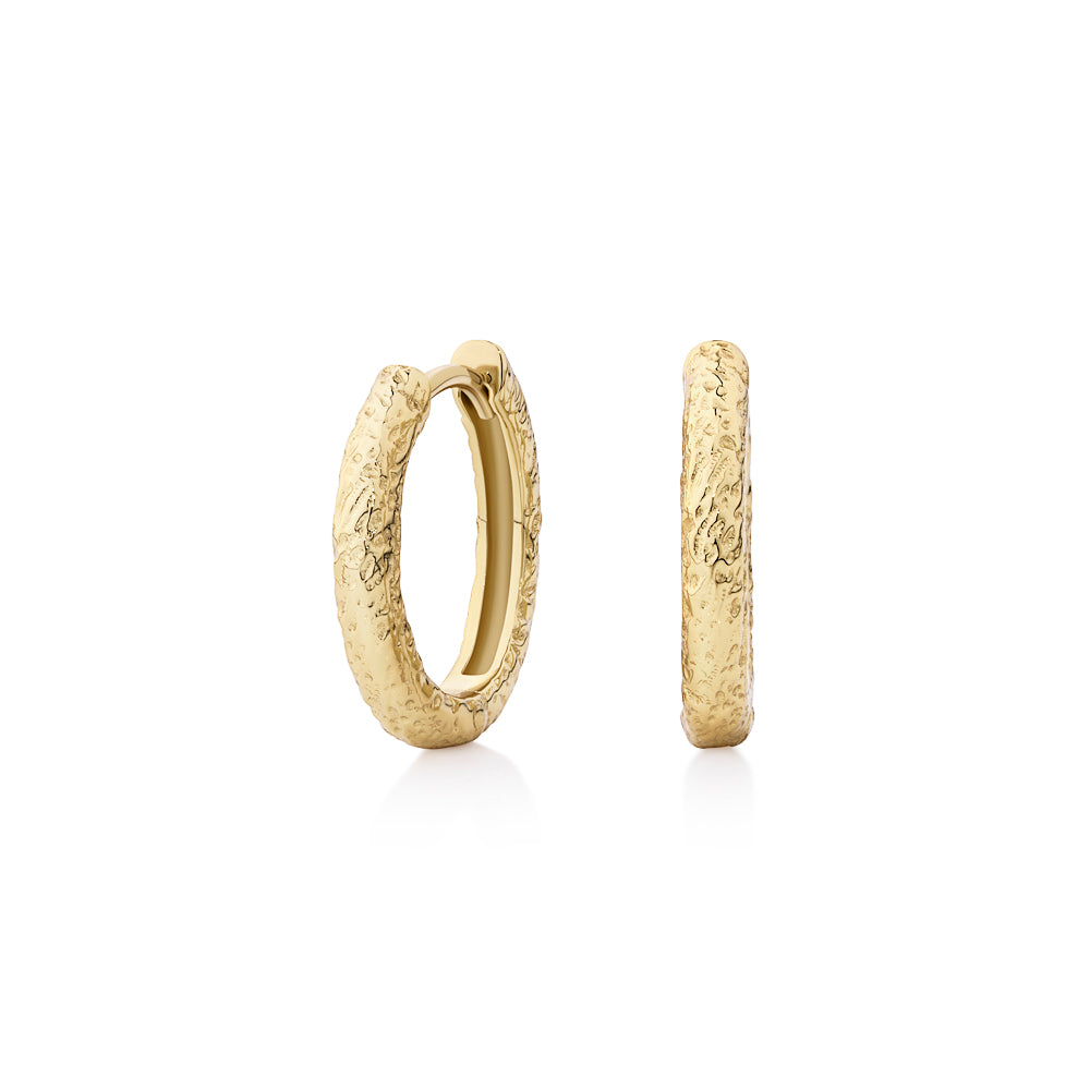 Hoop antique earrings in 18 carat yellow gold vermeil