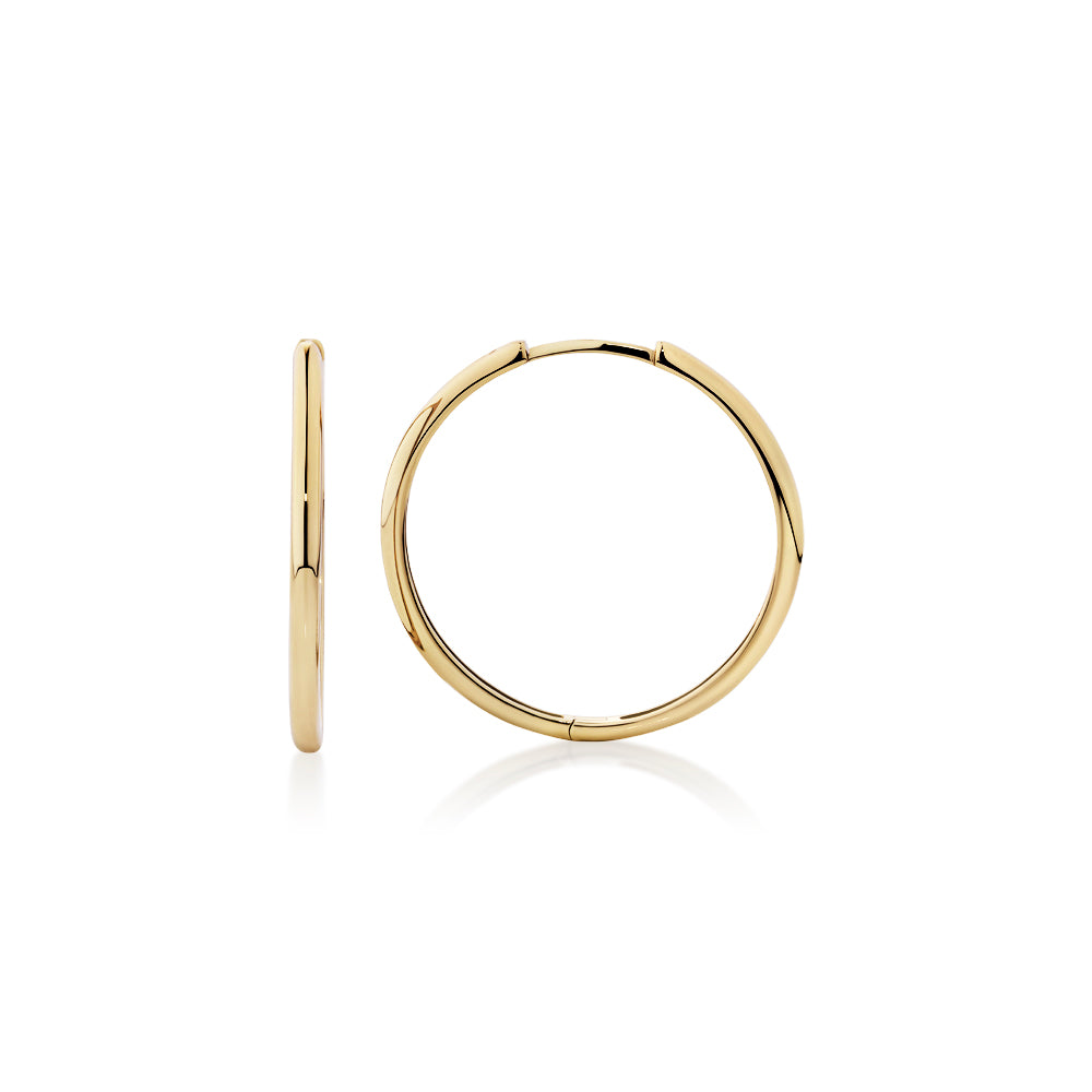 Hoop earrings in 18 carat yellow gold vermeil